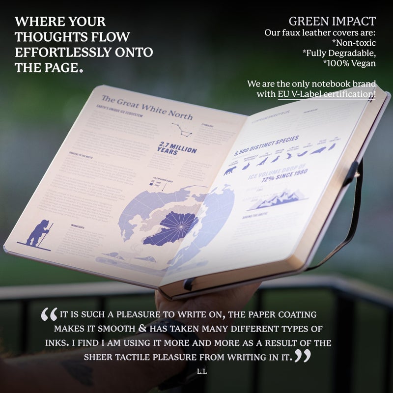 Dingbats* Notebooks Dingbats - Earth Dotted A5 Medium Notebook, Glicine Arctic - Hardcover - Cream 100gsm Ink-Proof Paper - Numbered Pages, Index & Key Pages - Image 4